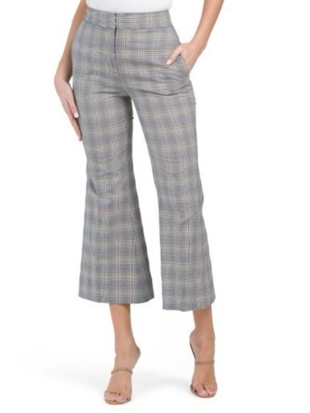 REBECCA TAYLOR Plaid Crop Fit & Flare Pants Size 6